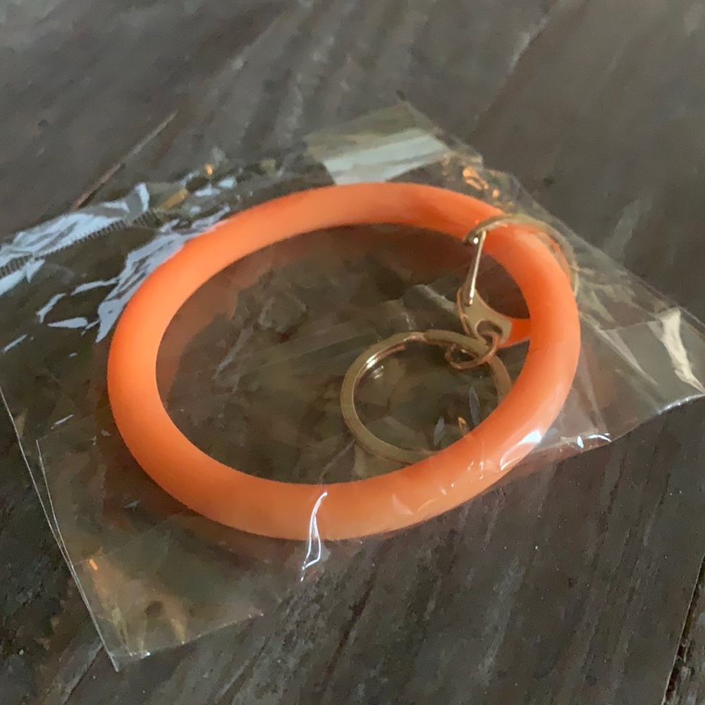 Orange wristlet keychain